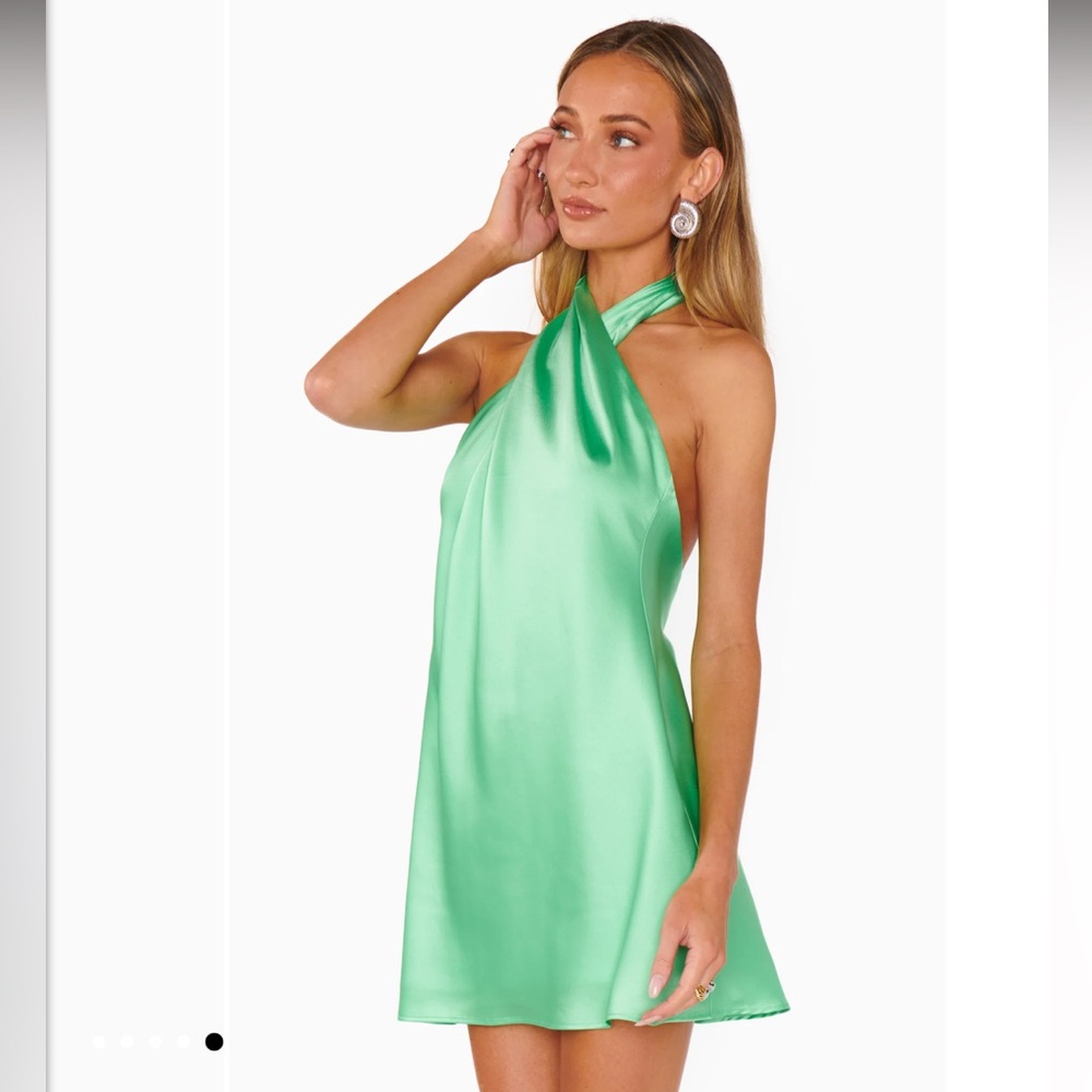 Show Me Your MuMu Green Halter Dress